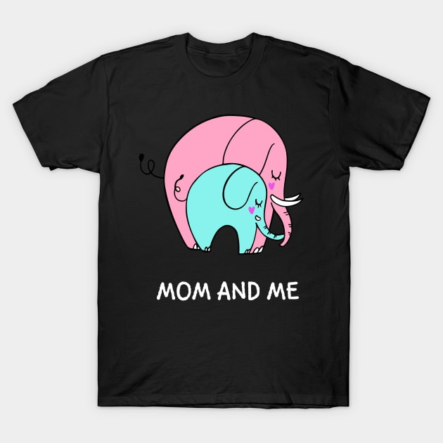 Cute Elephant Mom And Me Shirt Mother's Day Gift For Mom Kid T-Shirt by DDJOY Perfect Gift Shirts